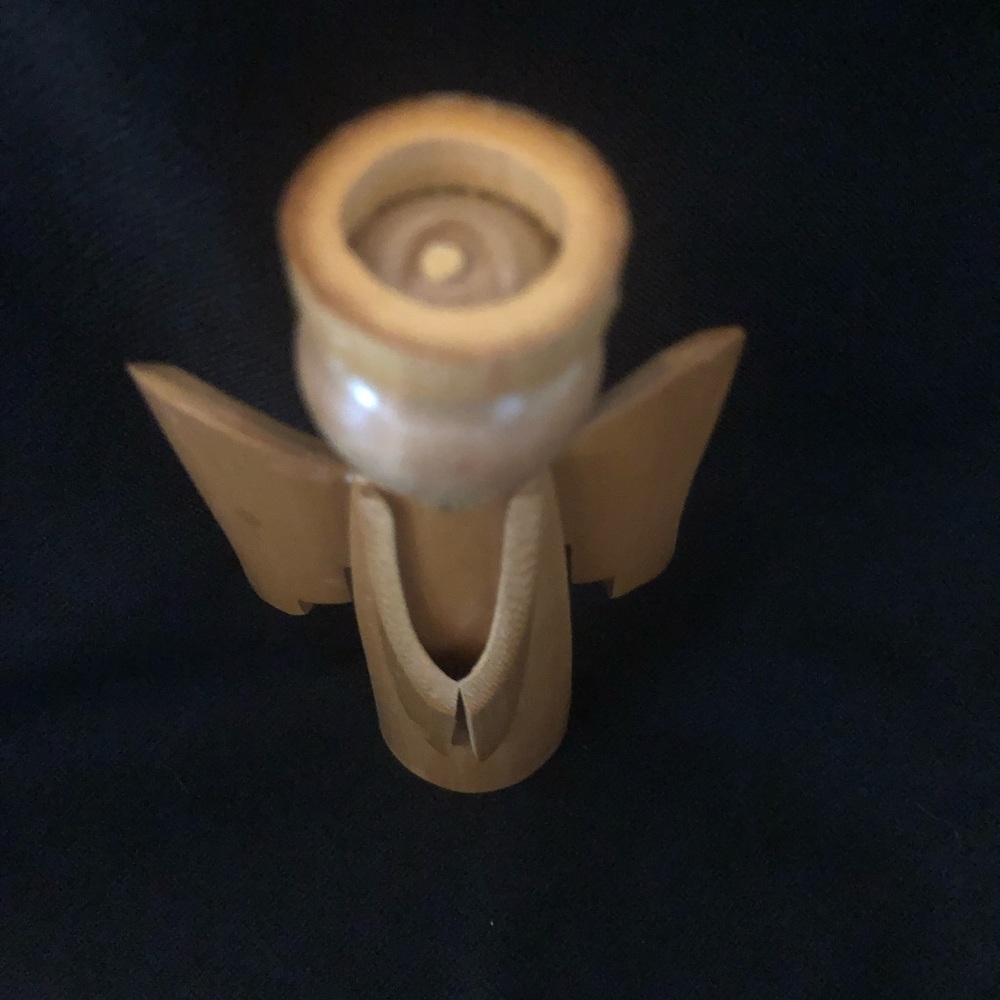 Vintage Hand-Carved Bamboo Angel – Made in Korea – 6.5” Tall - Picture 8 of 9